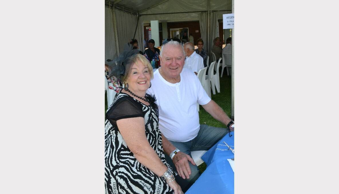 DRESSED TO IMPRESS: Yvonne Marsh and John Rink Sussex Inlet are dressed to impress at the Mollymook Cup at the Shoalhaven City Turf Club on Sunday.