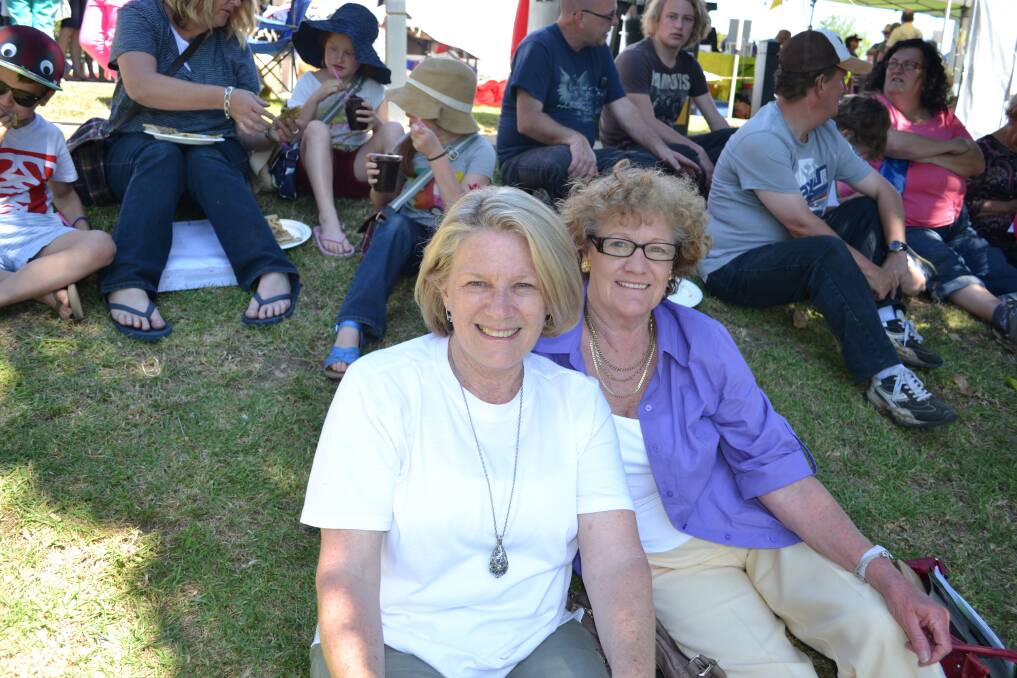 CATCH UP: Jan Clarke from St Georges Basin and Lilian Hodalj from Sanctuary Point having a great time at the Shoalhaven River Festival held on the banks of the River on Saturday.
