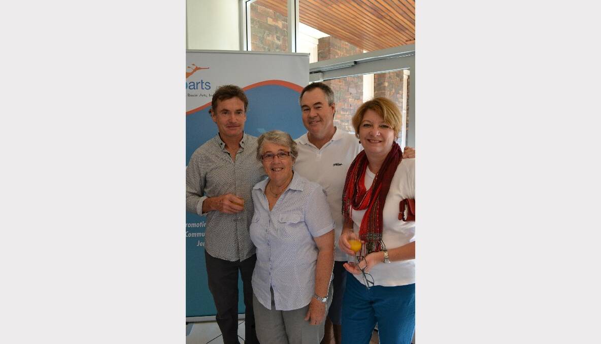 OPENING: Adrian Robertson from Warrawong, Helen, Wayne and Robyn Pryor from St Georges Basin enjoy the opening at the NOW: Shoalhaven Contemporary Art Prize exhibition at the Shoalhaven City Arts Centre in Nowra on Saturday.