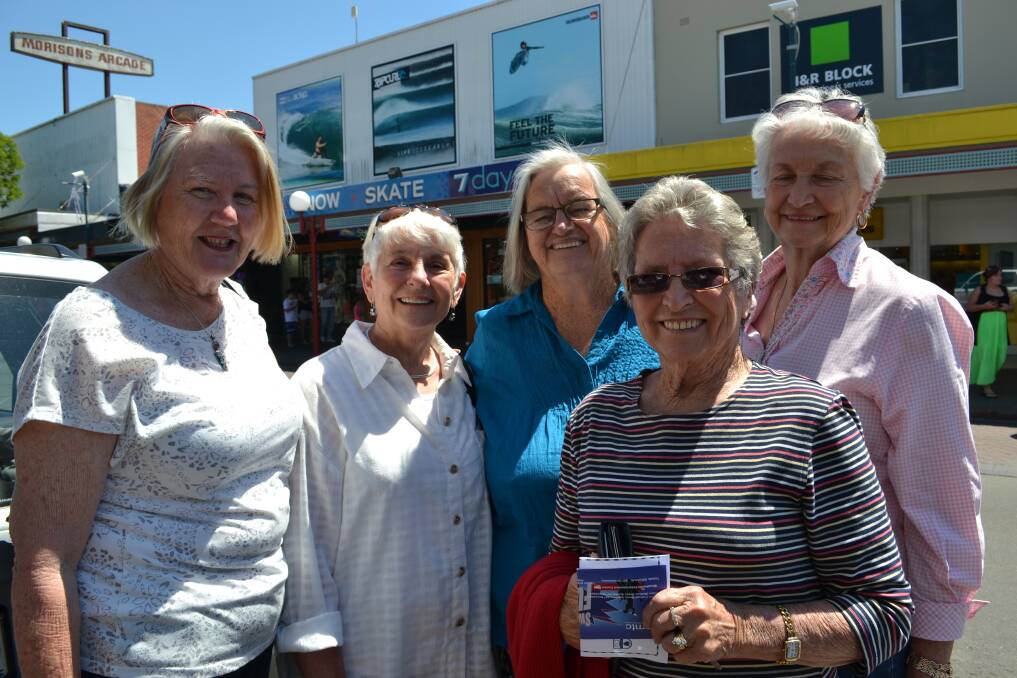 IMPRESSED: Kay Hardy from North Nowra, Joy Herbert from Bangalee and Noela Stephens, Maureen Knaggs and Leon Grimes all from Bomaderry enjoying a great day out at the Shoalhaven River Festival Parade on Saturday.