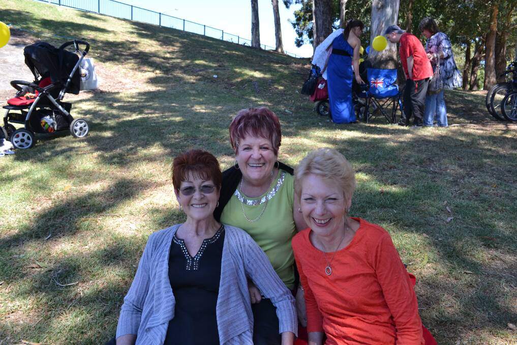 FESTIVAL FUN: Robyn Chessell, Carmen Hall and Sue Harvey from Callala Bay having a great time at the Shoalhaven River Festival held on the banks of the River on Saturday..