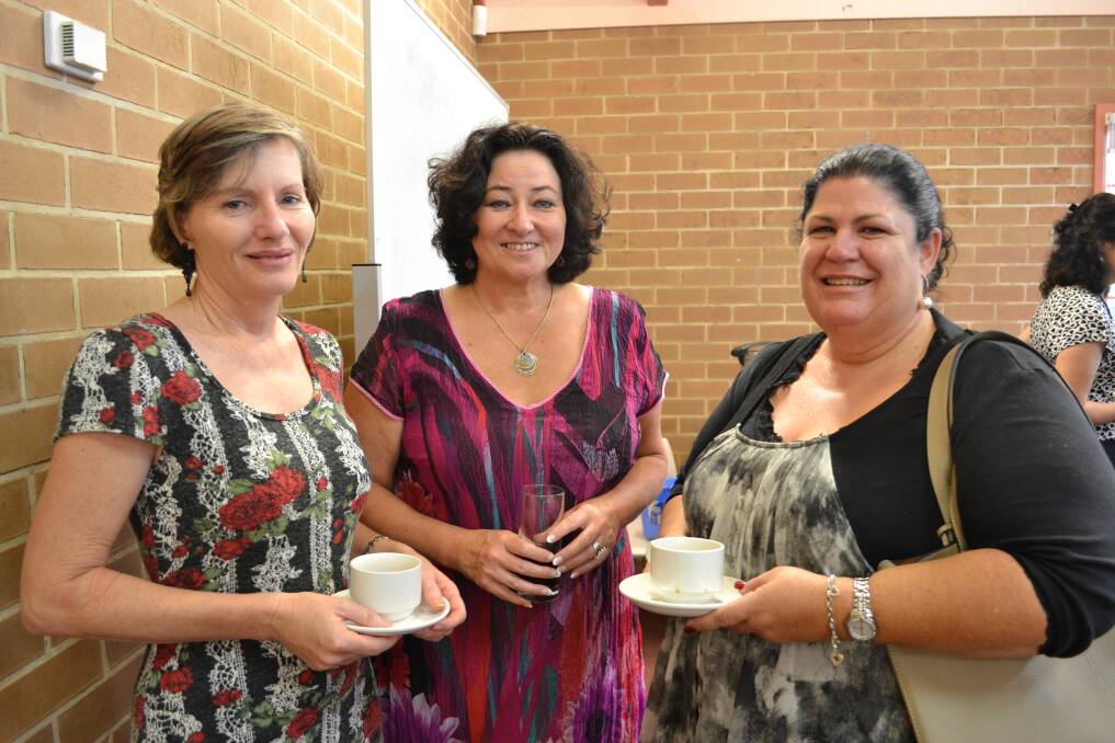 TEA TIME: Margie Wittman from Nowra, award recipient Wendi Hobbs from North Nowra and Sharyn Harber from Canberra  at the 2014 Shoalhaven International Women’s Day Awards held at Nowra Showground on Saturday.