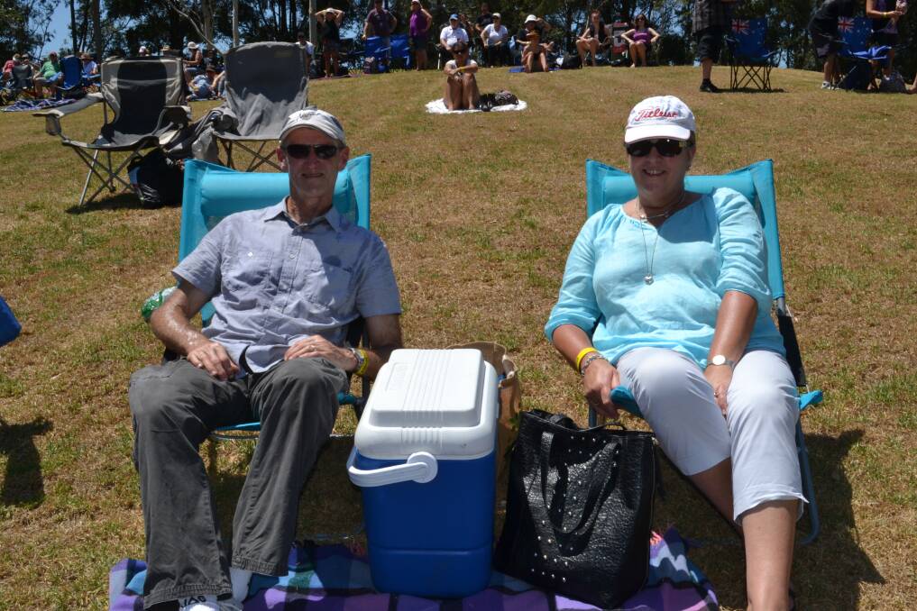 CHILLED: Chilled out in the sun at the Red Hot summer tour, Ian and Nola Shapcott from Sanctuary Point.