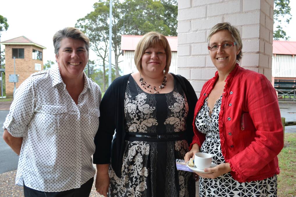 WOMENS DAY: Trish Bailey from Culburra, award recipient Louise Williams from Nowra and Trish Mundy from Culburra at the 2014 Shoalhaven International Women’s Day Awards held at Nowra Showground on Saturday.