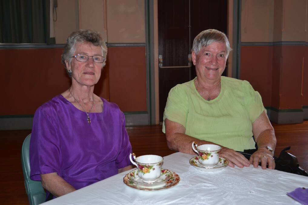 LOVELY AFTERNOON: Joan McKinley from Tapitalee and Margaret Hinkley from Foxground at the Women and IT high tea to celebrate International Women’s Day.
