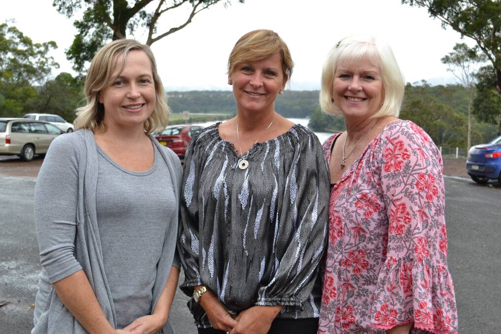 CELEBRATING: Rachel Biffin, award recipient Kelly Arnold and Sue Davies from Nowra at the 2014 Shoalhaven International Women’s Day Awards held at Nowra Showground on Saturday.