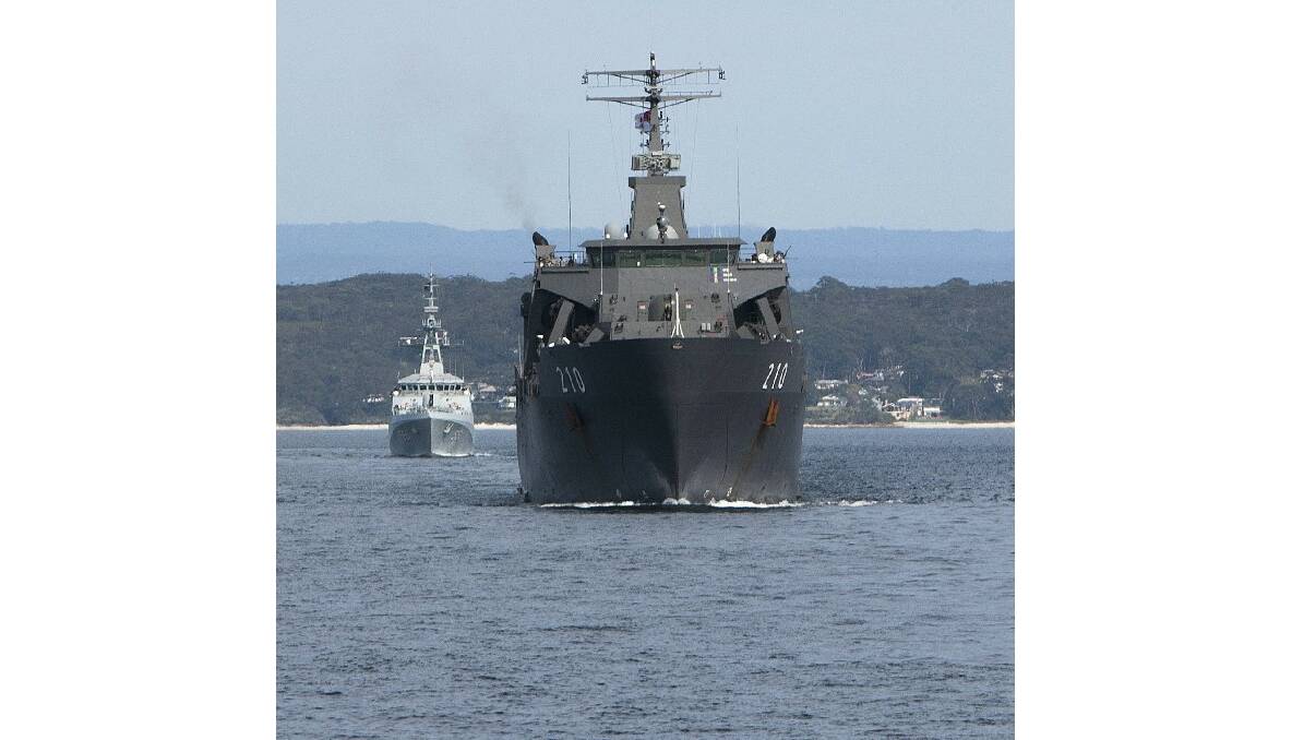 Warships anchored in Jervis Bay ahead of the International Fleet Review in Sydney. Photos by defence photographers Yuri Ramsey, Sarah Williams and Paul McCallum.  
