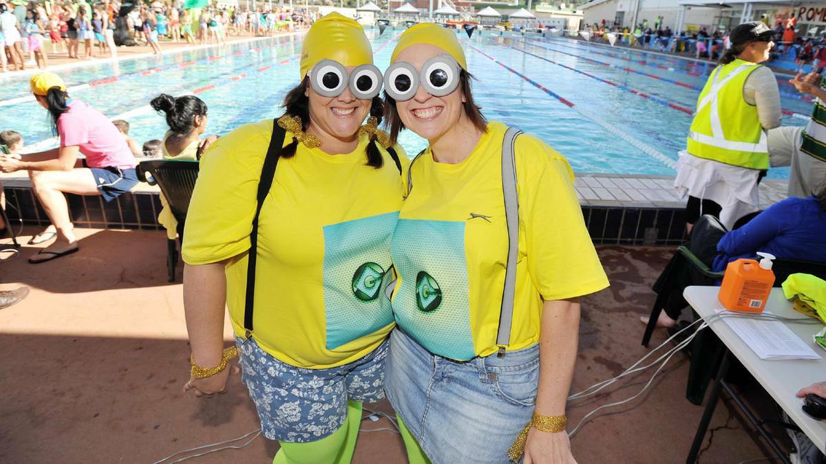 ildare Catholic College teachers Melanie Cotterill and Monica Langtry dressed for the occasion as minions during the school's twilight swimming carnival. Daily Advertiser