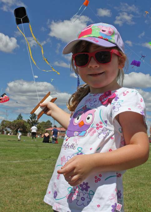 Lily Welsh, 3, of Devonport, at the kite festival. The Advocate, Burnie