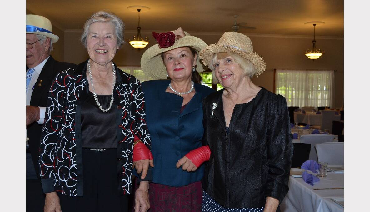Sue Foster, Aniela Kos and Joan Bray from Kangaroo Valley at The River Estate in Kangaroo Valley for the Children’s Medical Research Melbourne Cup Day fundraiser.