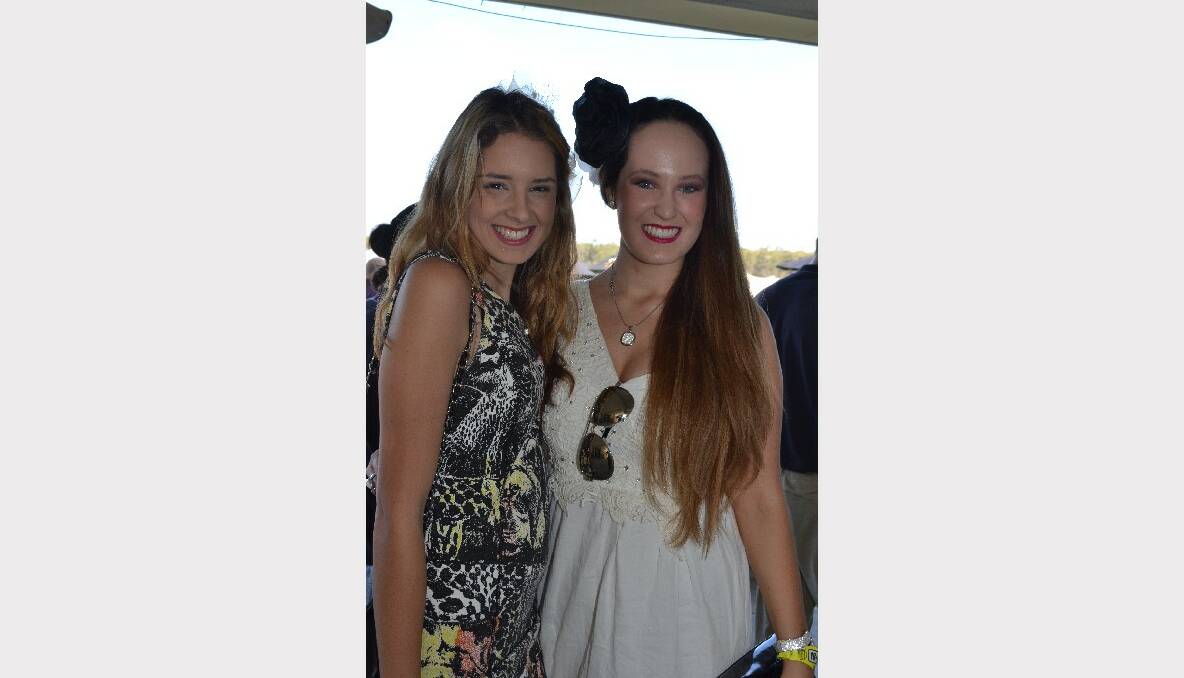 Leanne Usher from Tomerong and Montana Nile from Falls Creek at the Shoalhaven City Turf Club on Melbourne Cup Day.
