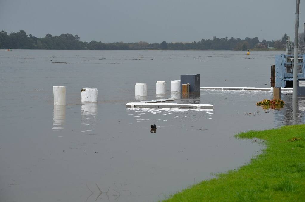 Stephen Taylor’s photo of a swollen Shoalhaven River at Nowra.