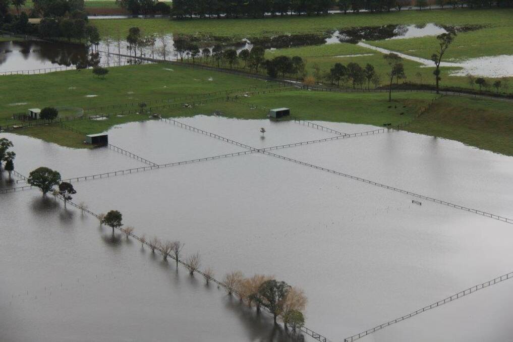 Max Cochrane and Sally McConachy's photo of flooded farms around Shoalhaven.
