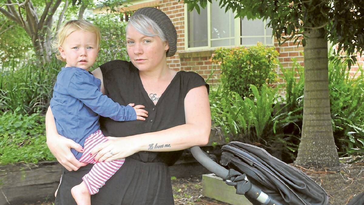 UPSET: North Nowra mother Chanelle Joyce with her daughter Marley who picked up a needle near a busy local park.