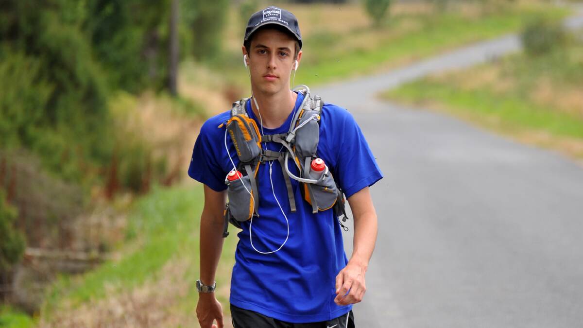 ON THE ROAD: Melbourne teenager Alex Cooke on his 1060km journey from Melbourne’s to Sydney raising money for beyondblue. Photo: LAURA FERGUSON - LATROBE VALLEY 