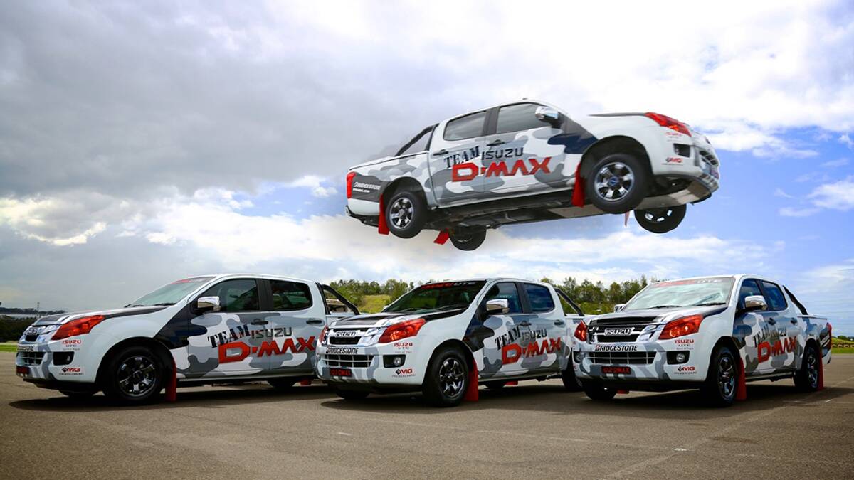 ACTION: Spectators at this year’s Nowra Show will be treated to a spectacular show by the Team D-MAX UTEs and two lucky South Coast Register readers have the chance to win a ride in the utes during their performance.