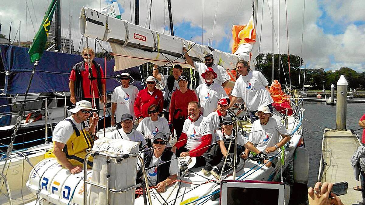RIGHT: The Sailors with disABILITIES crew, who placed third in their division in the Sydney to Hobart race.