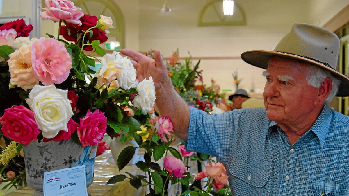 WINNER: He might have hung up his cattle show halter but former Shoalhaven Mayor Max Atkins now tastes success in the pavilion with his prize-winning roses. 	Photo: JESSICA LONG