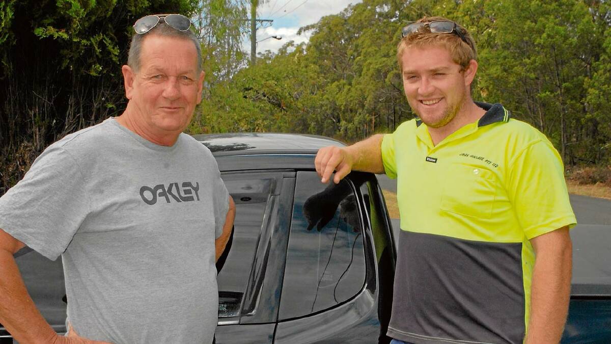 THANKS, MATE: Woollamia resident Jake Stannard (right) enjoys a chat with Ian Newton, who gave him a replacement bike after his was one of five motorcycles stolen in a recent robbery.