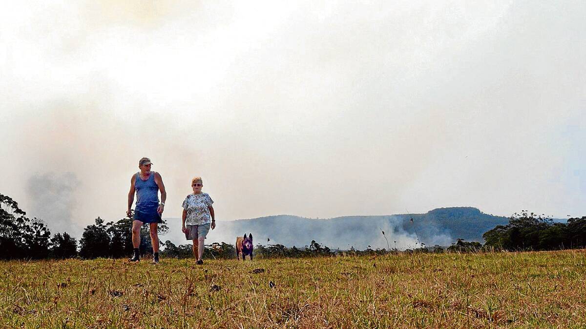 DANGER ZONE: Neil and Helen Good on their property that was in the path of the Deans Gap bushfire in January. Photo: ADAM WRIGHT