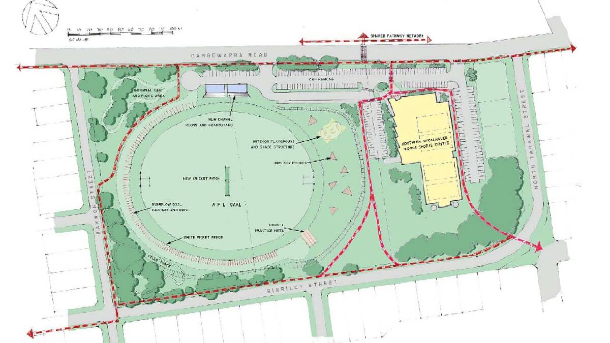 VISION: The draft master plan for the new-look Artie Smith Oval in Bomaderry.